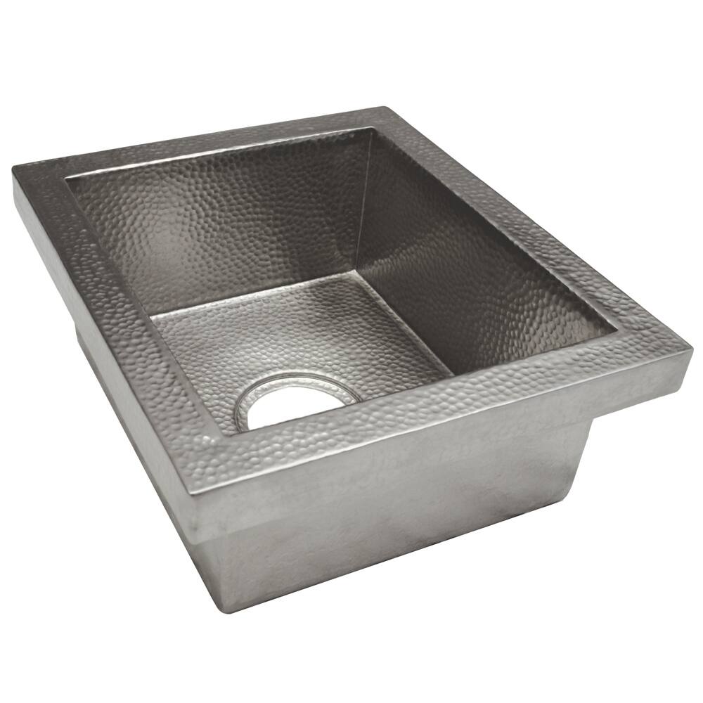 Manhattan Hand Hammered Brushed Nickel Drop-in Bar Sink