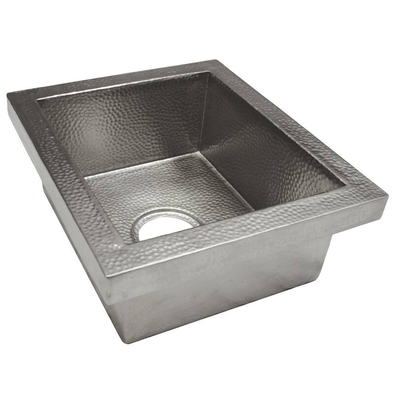 Manhattan Hand Hammered Brushed Nickel Drop-in Bar Sink