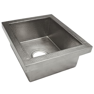 Manhattan Hand Hammered Brushed Nickel Drop-in Bar Sink