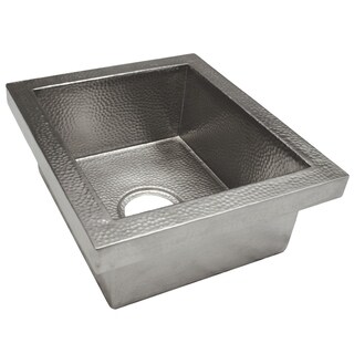 Manhattan Hand Hammered Brushed Nickel Drop-in Bar Sink