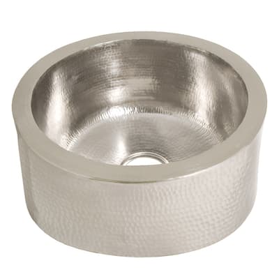 Fiesta 19-inch Round Brushed Nickel Bar/ Prep Sink