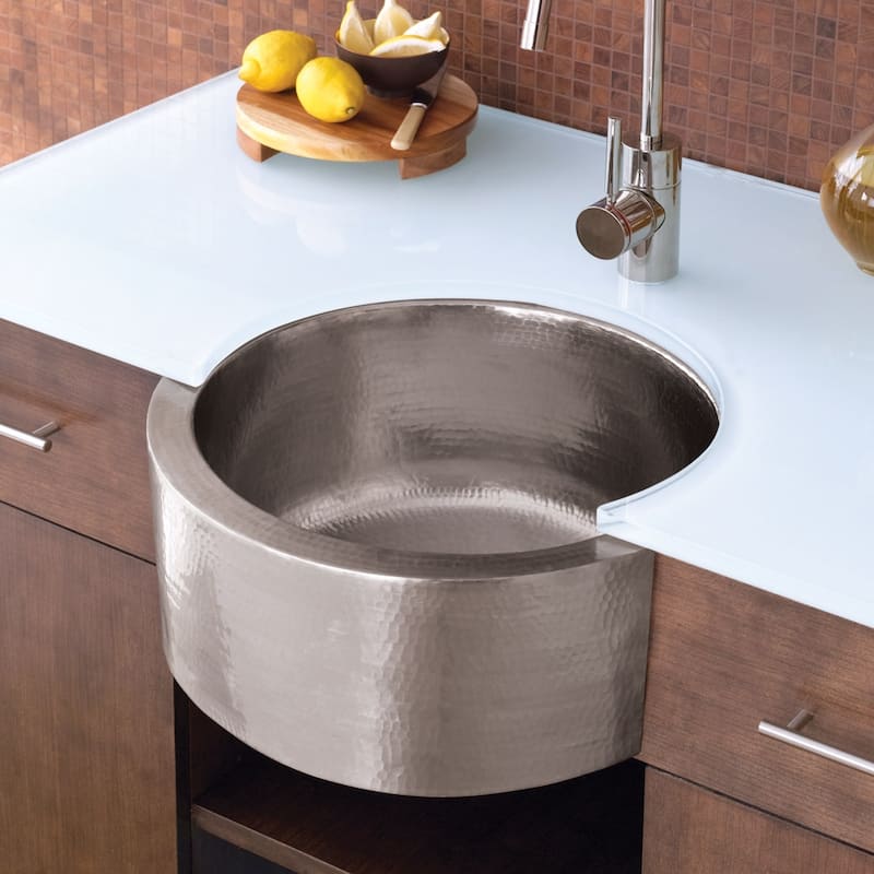 Fiesta 19-inch Round Brushed Nickel Bar/ Prep Sink - Brushed nickel