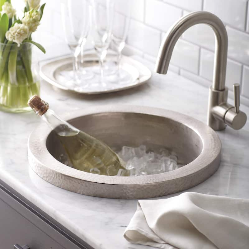 Mojito Hammered Brushed Nickel Drop-in Bar/ Prep Sink - Brushed nickel