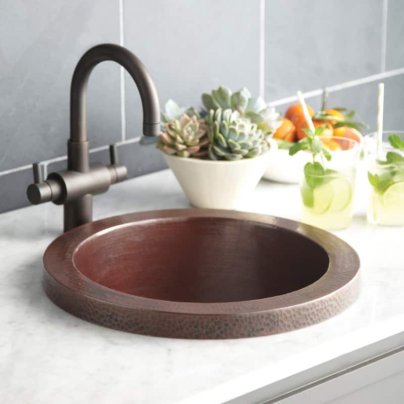 Mojito Hammered Antique Copper Drop-in Bar/ Prep Sink - Antique Copper