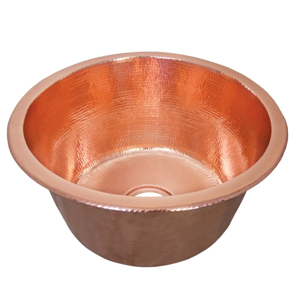 Redondo Grande Hammered Polished Copper Universal Mount Bar Sink - Polished Copper