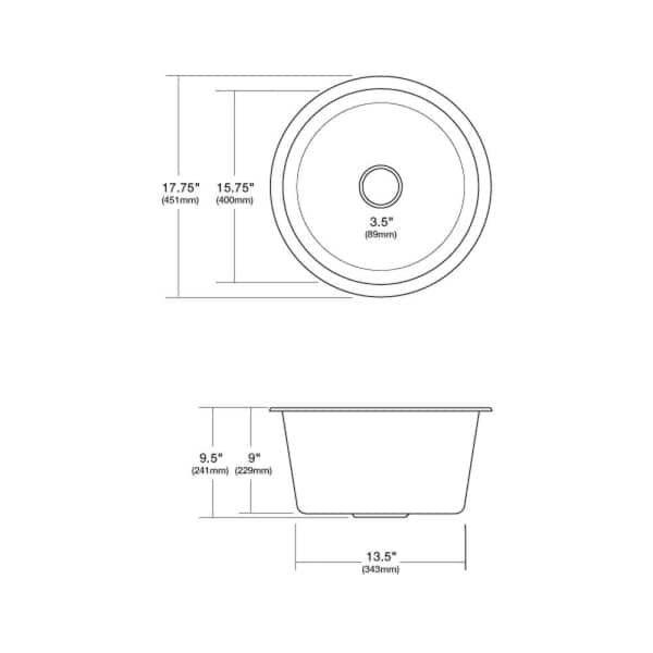 Redondo Grande Hammered Brushed Nickel Universal Mount Bar Sink