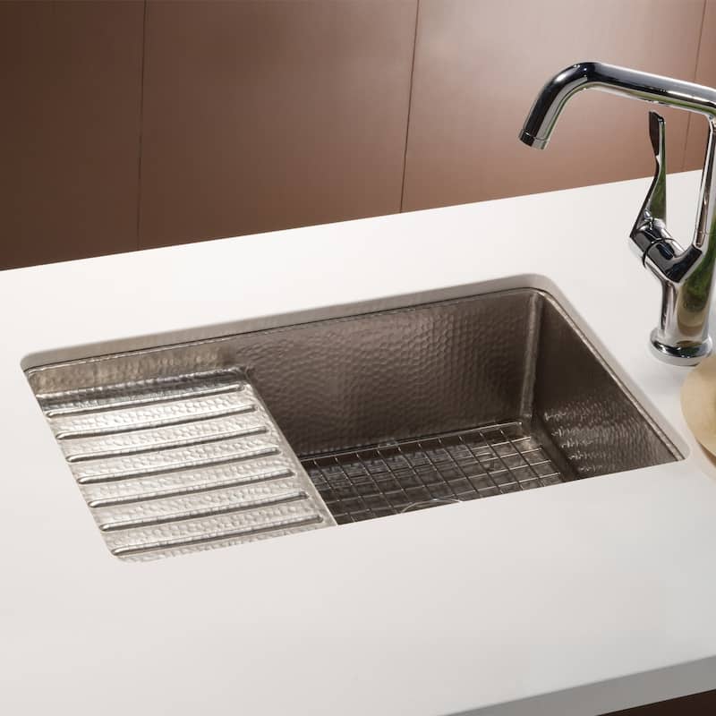 Cantina Pro Brushed Nickel Drainboard Undermount Kitchen Sink - Brushed nickel