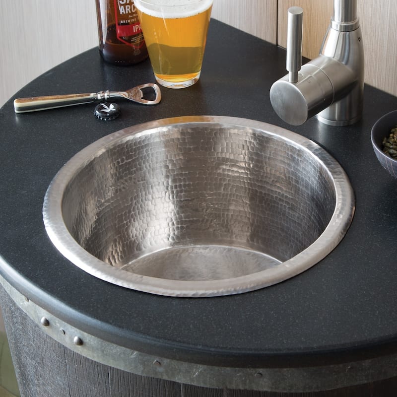 Diego Hammered Brushed Nickel Universal Mount Bar/ Prep Sink - Brushed nickel