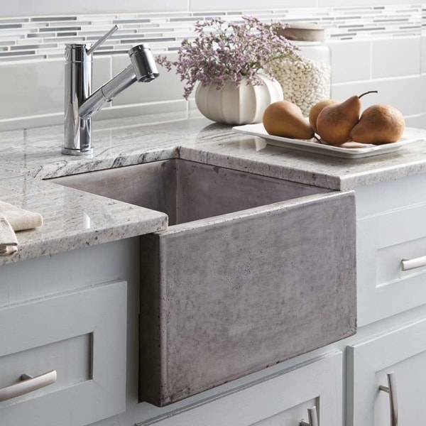 Ventana 15-inch NativeStone Concrete Bar/ Prep Sink - 15" x 15" x 8"