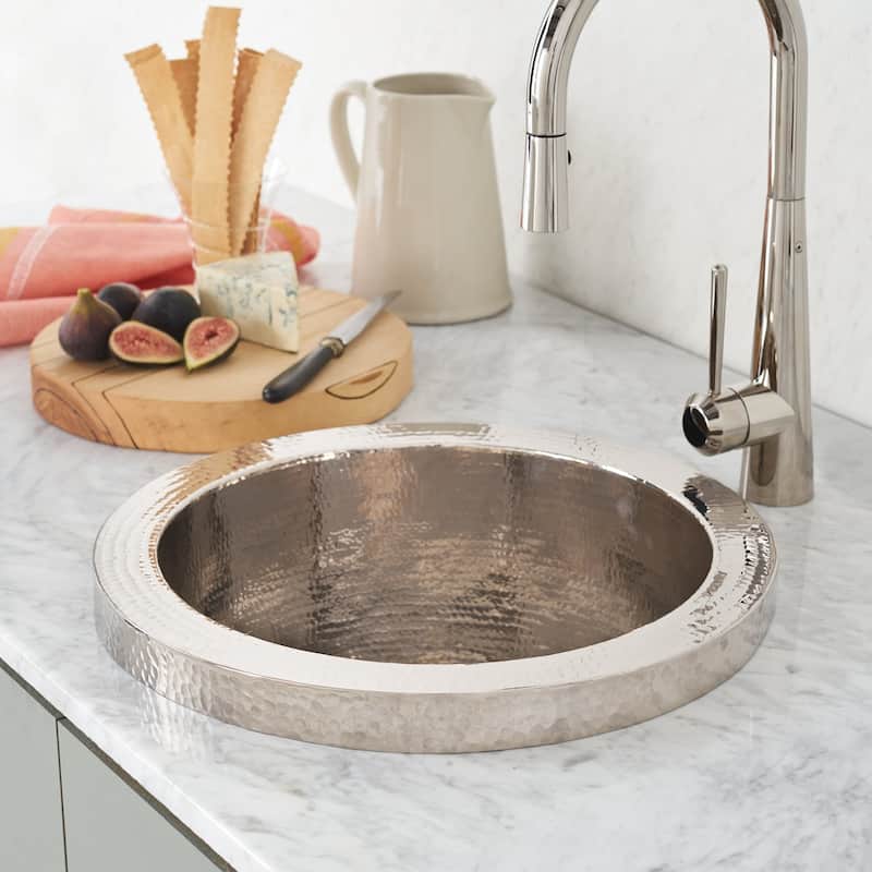 Mojito Hammered Polished Nickel Drop-in Bar/ Prep Sink - Polished Nickel