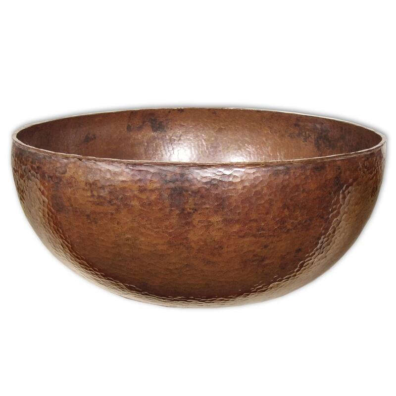 Maestro Petit Tempered Copper Vessel Round Bathroom Sink
