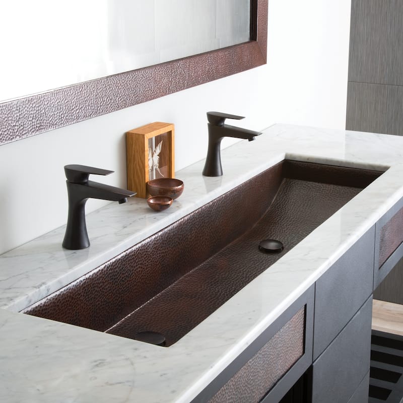 Trough Antique Copper 48-inch Undermount/ Drop-in Bathroom Sink - Antique Copper