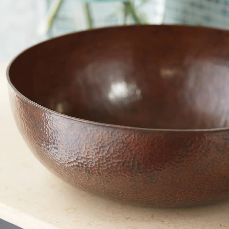 Maestro Antique Copper Vessel Round Bathroom Sink