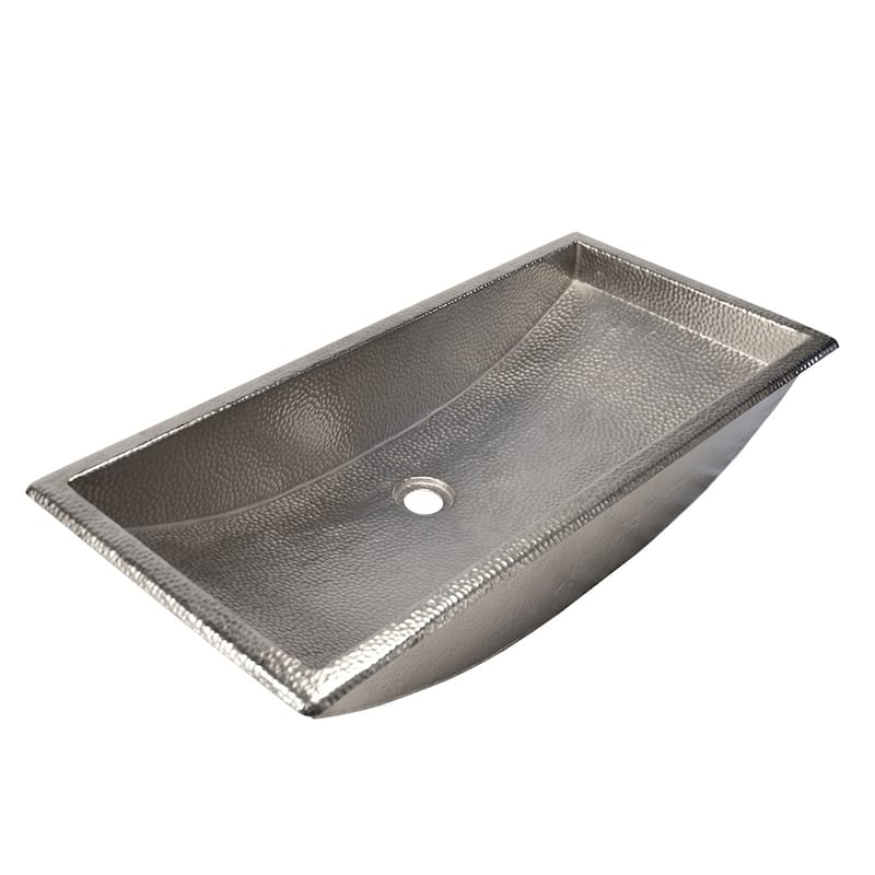 Trough Brushed Nickel 30-inch Undermount/ Drop-in Rectangular Bathroom Sink - 30" x 14" x 6"