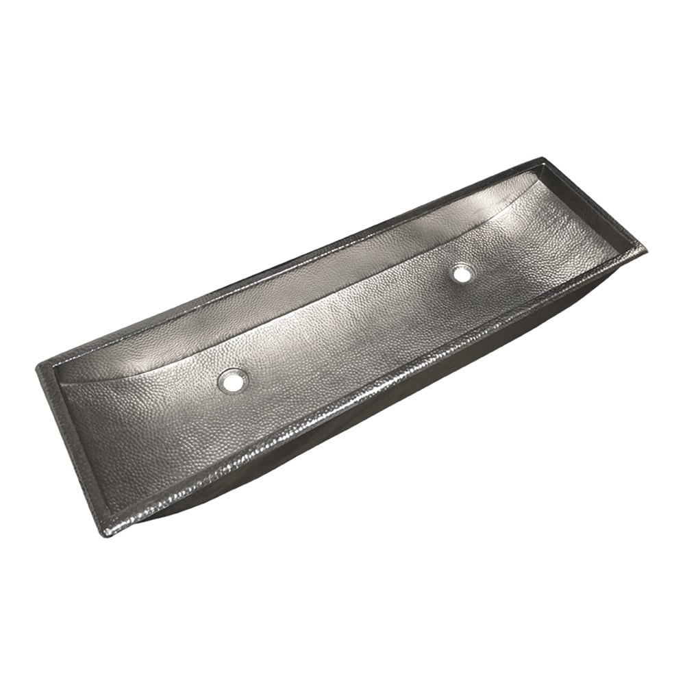 Trough Brushed Nickel 48-inch Undermount/ Drop-in Bathroom Sink - Brushed Nickel - 48" x 14" x 6"