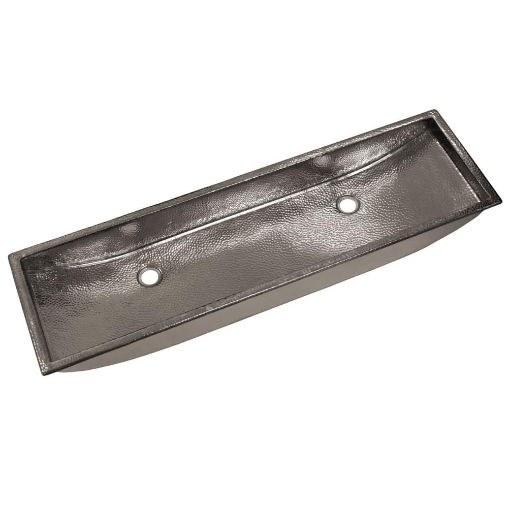 Trough Polished Nickel 48-inch Undermount/ Drop-in Bathroom Sink
