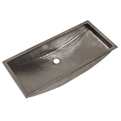 Trough Polished Nickel 30-inch Undermount/ Drop-in Rectangular Bathroom Sink