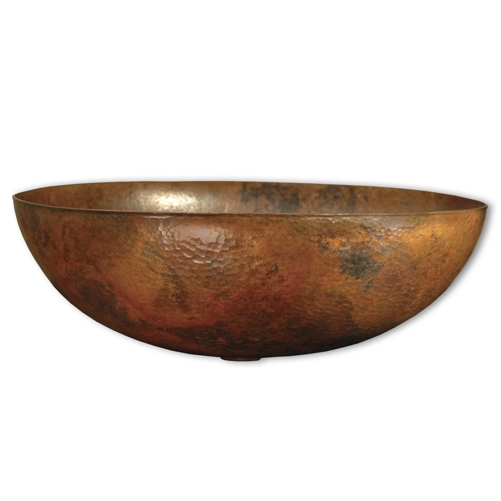 Maestro Tempered Copper Vessel Oval Bathroom Sink