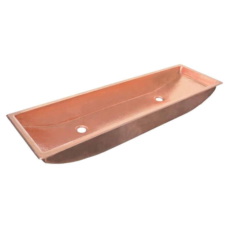 Trough Polished Copper 48-inch Undermount/ Drop-in Bathroom Sink