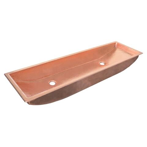 Trough Polished Copper 48-inch Undermount/ Drop-in Bathroom Sink