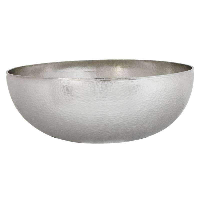 Maestro Brushed Nickel Vessel Round Bathroom Sink