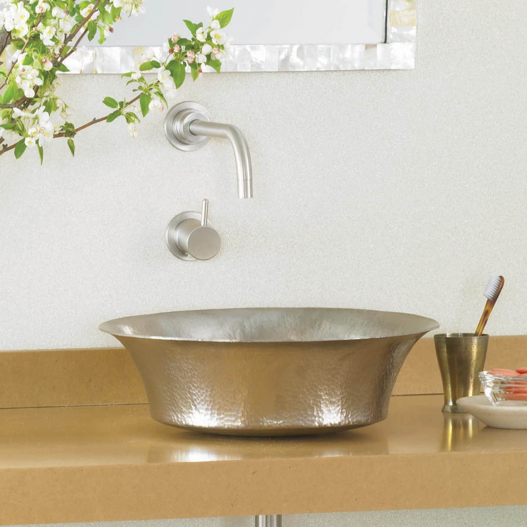 Maestro Bajo Brushed Nickel Vessel Bathroom Sink - Brushed nickel