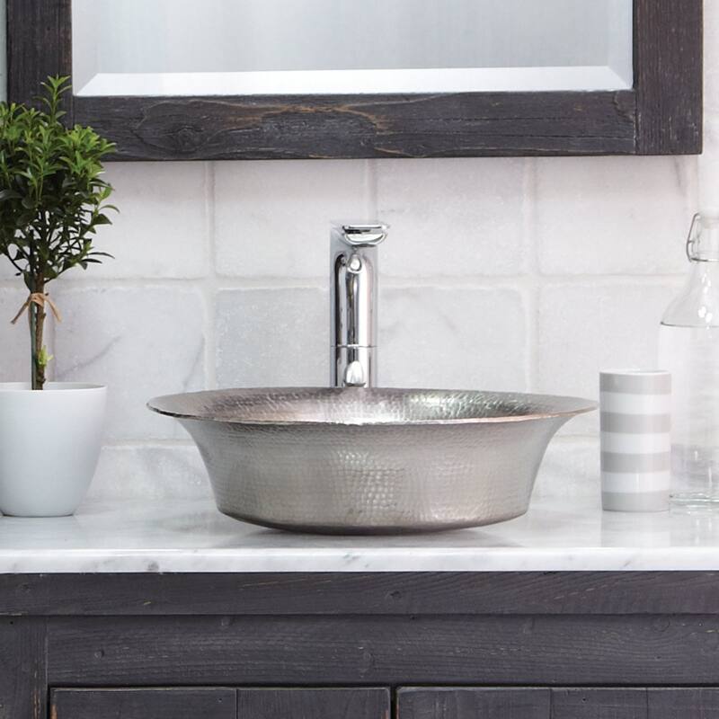 Maestro Bajo Brushed Nickel Vessel Bathroom Sink - Brushed nickel
