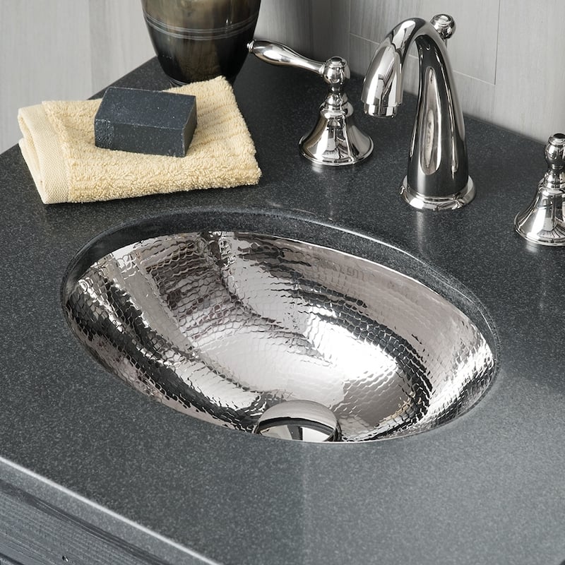 Baby Classic Polished Nickel Undermount Bathroom Sink - 15.75" x 12" x 5"