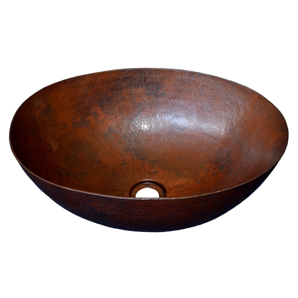 Maestro Antique Copper Vessel Oval Bathroom Sink