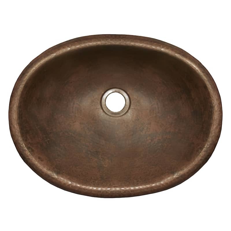 Rolled Baby Classic Antique Copper Drop-in Oval Bathroom Sink
