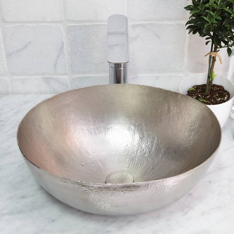 Maestro Brushed Nickel Vessel Oval Bathroom Sink - Brushed nickel