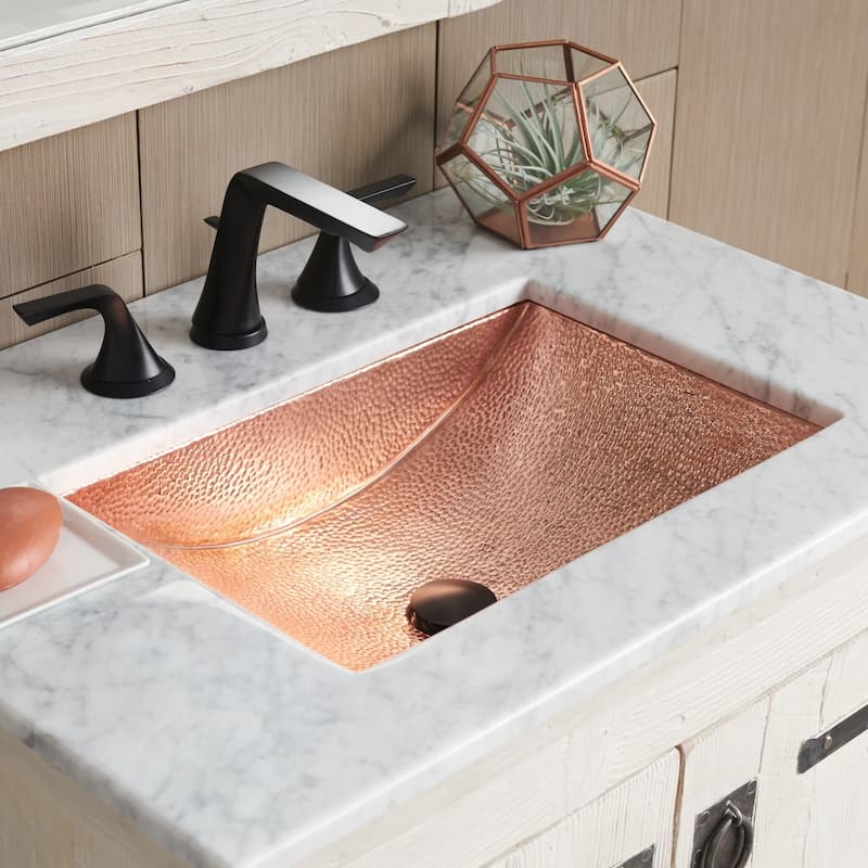 Avila Polished Copper Undermount Bathroom Sink - 21" x 15" x 4.5" - Polished Copper