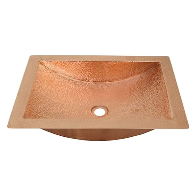 Avila Polished Copper Undermount Bathroom Sink - 21" x 15" x 4.5"