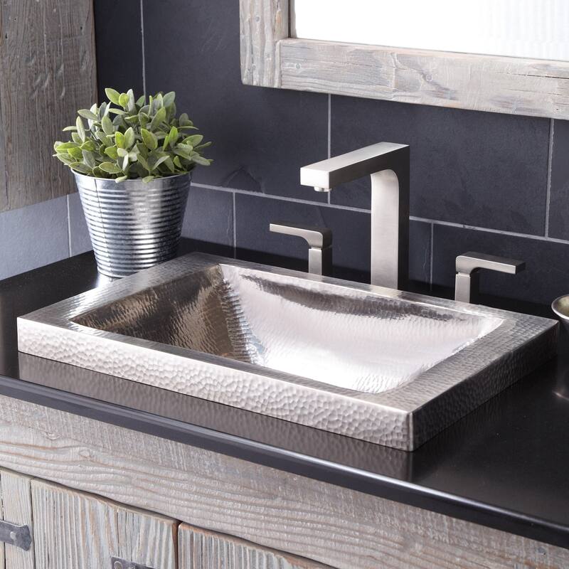 Hana Brushed Nickel Drop-in Bathroom Sink - Brushed nickel