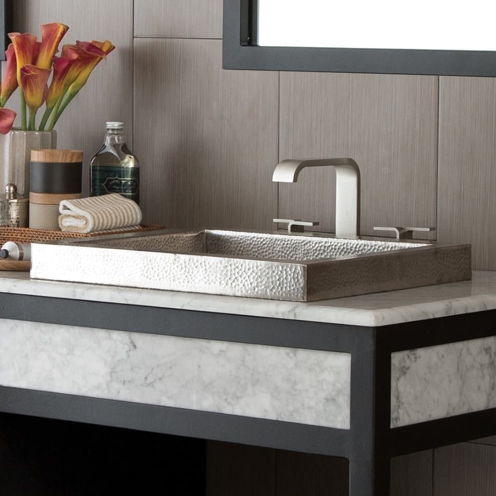 Tatra Brushed Nickel Drop-in Bathroom Sink