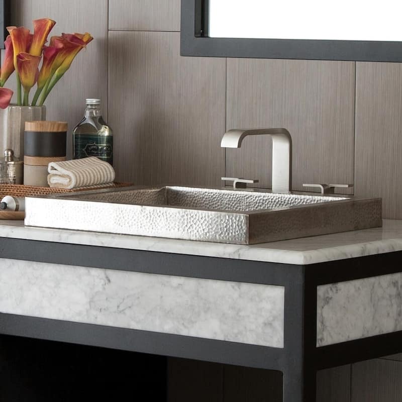 Tatra Brushed Nickel Drop-in Bathroom Sink - Brushed nickel