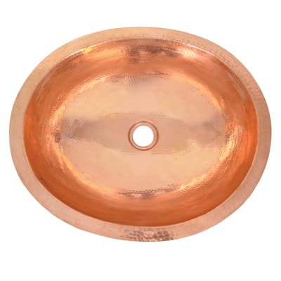 Classic Polished Copper Undermount Bathroom Sink - 19" x 16" x 5.5"