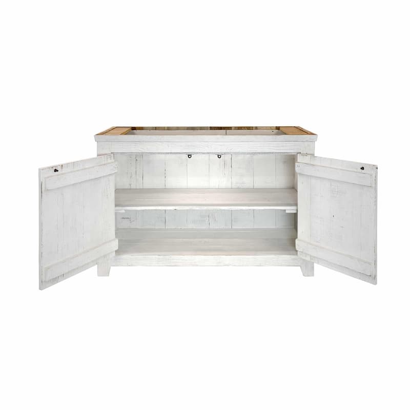 Americana Whitewash 48-inch Reclaimed Wood Bathroom Vanity (Base Only)