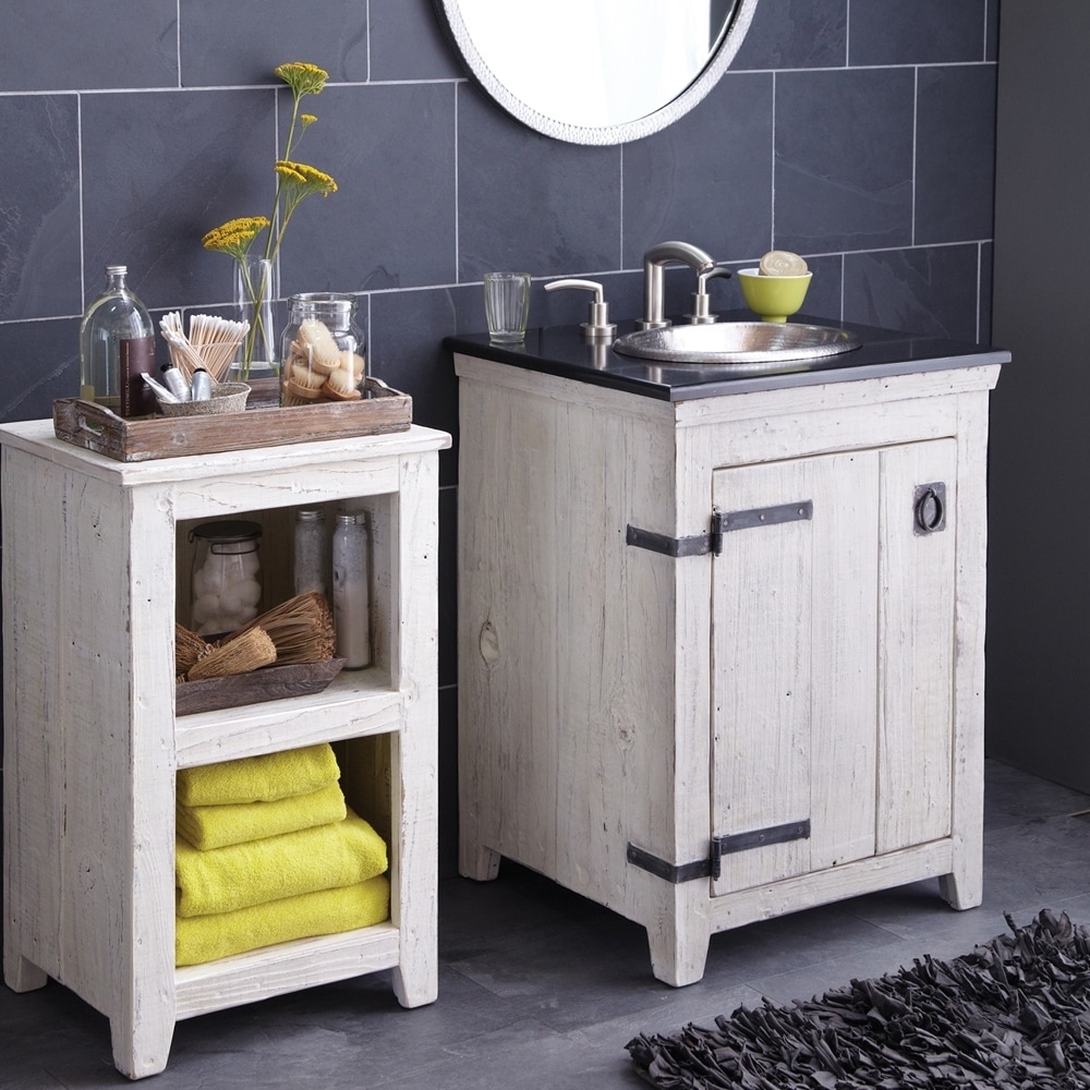 Shop Americana Whitewash 24 Inch Reclaimed Wood Bathroom Vanity
