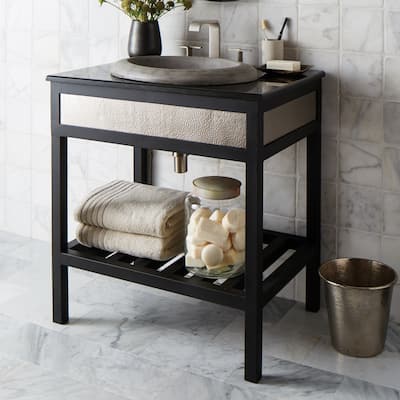 Cuzco Brushed Nickel 30-inch Steel Bath Vanity (Base Only)