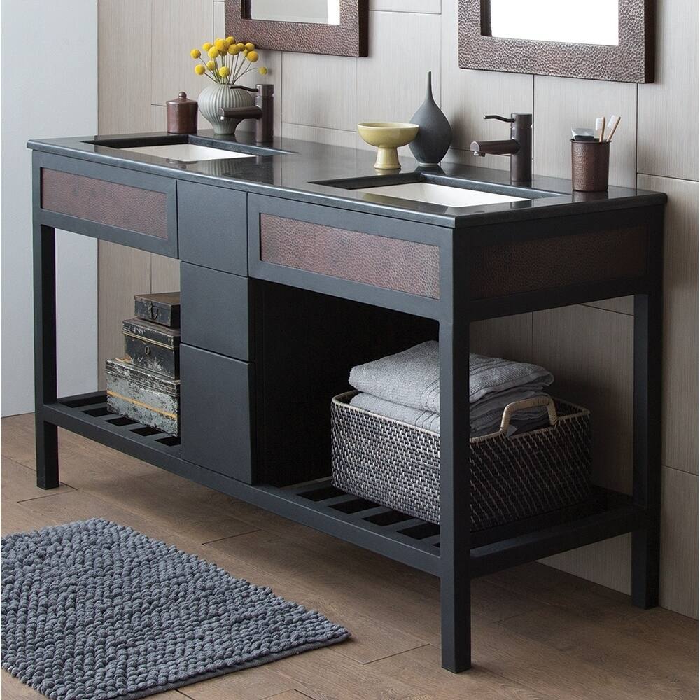 Cuzco Antique Copper 60-inch Wrought Iron Metal Bath Vanity