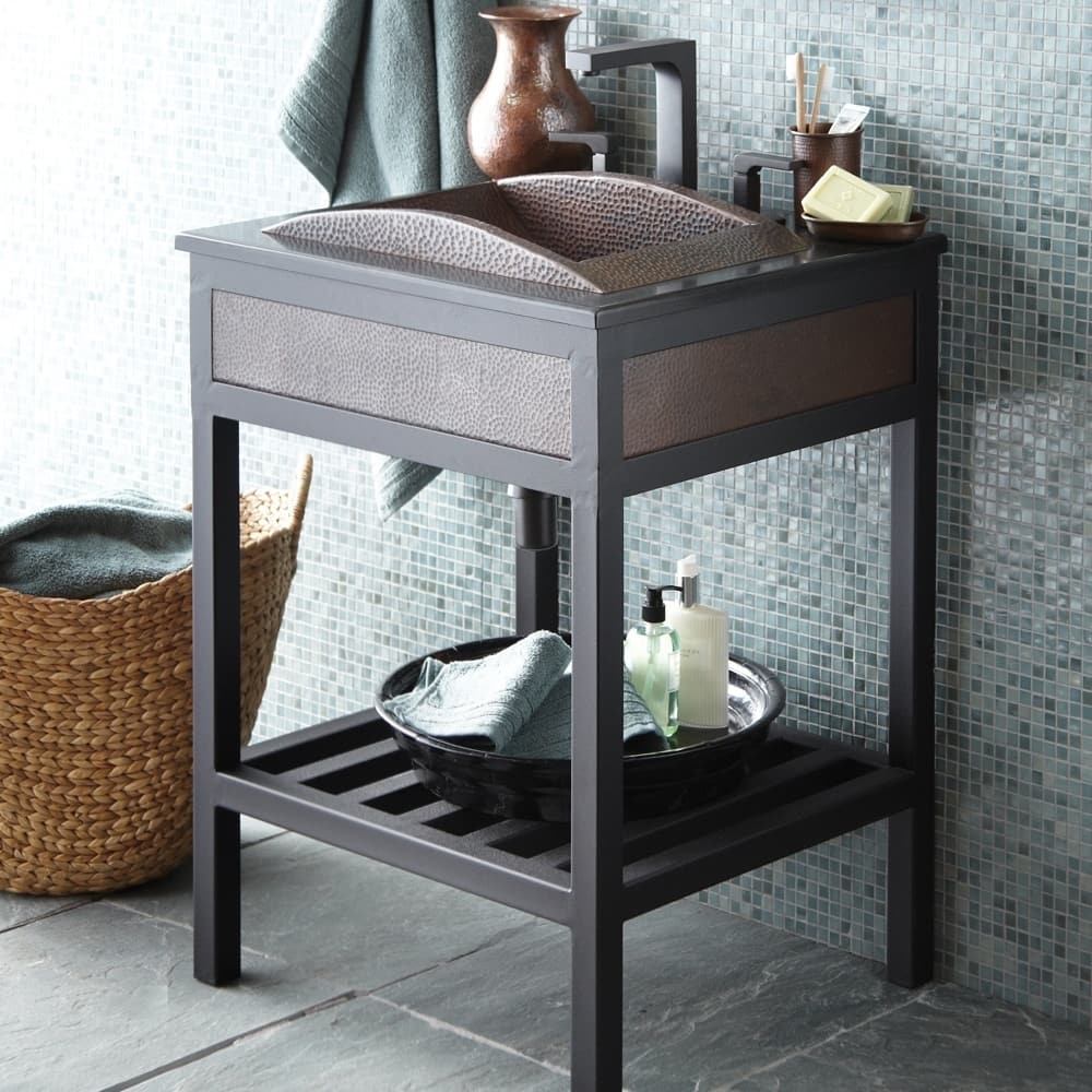 Cuzco Antique Copper 24-inch Wrought Iron Metal Bath Vanity