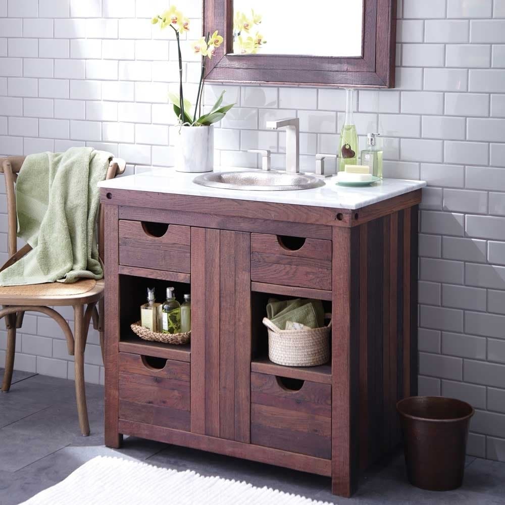 Cabernet Weathered Oak Single Bowl Bathroom Vanity Base Only Single Bowl Bathroom Vanity