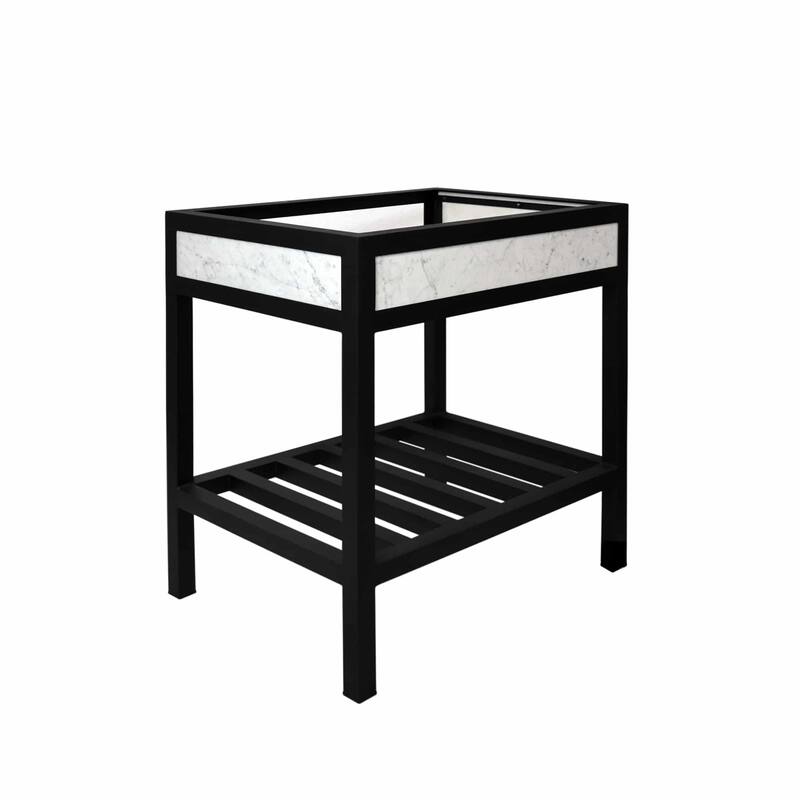 Cuzco Carrara 30-inch Handcrafted Steel Bath Vanity (Base Only)