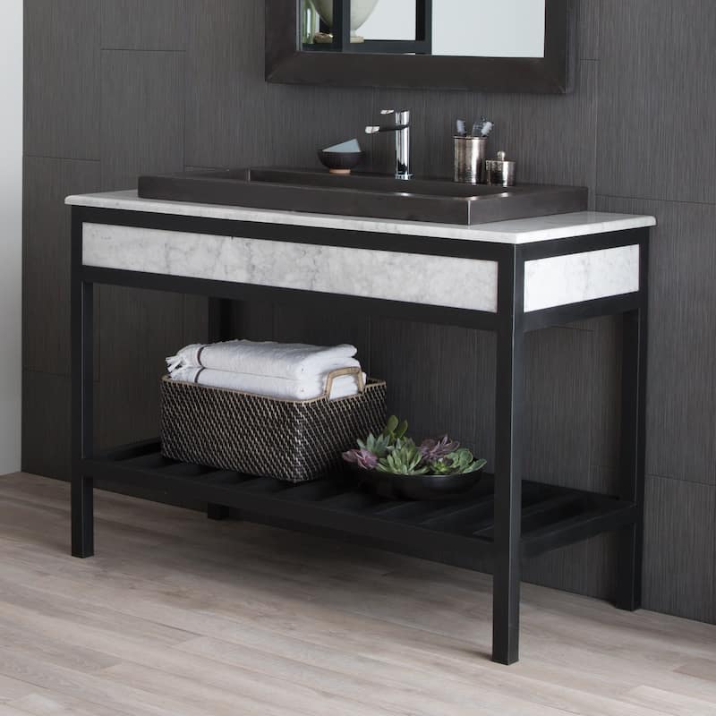 Cuzco Carrara 48-inch Handcrafted Steel Bath Vanity (Base Only)
