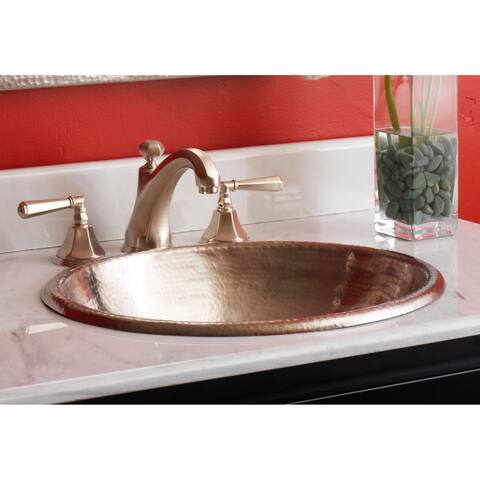 Rolled Classic Brushed Nickel Drop-in Oval Bathroom Sink - Brushed nickel