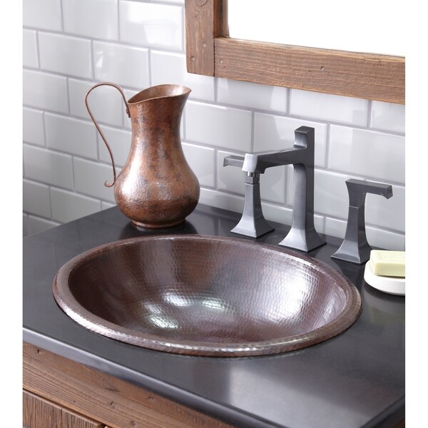 Shop Rolled Classic Antique Copper Drop-in Oval Bathroom ...