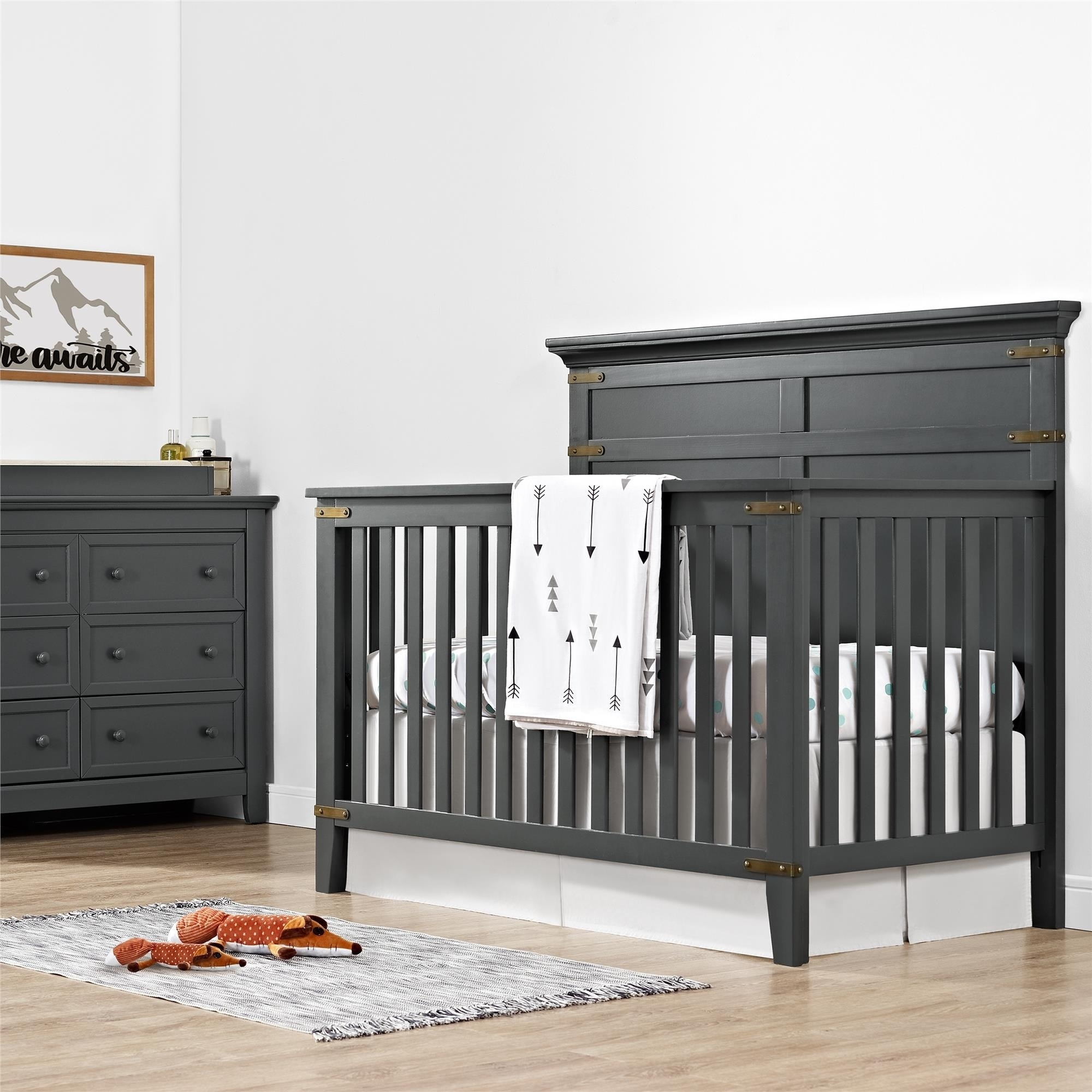 slate grey crib