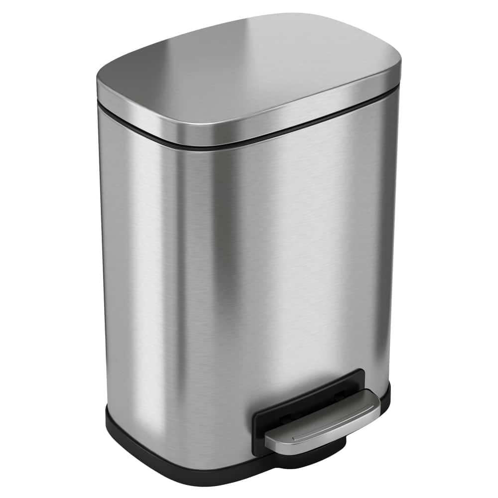 Halo 1.32 Gal SoftStep Stainless Steel Bathroom Step Trash Can