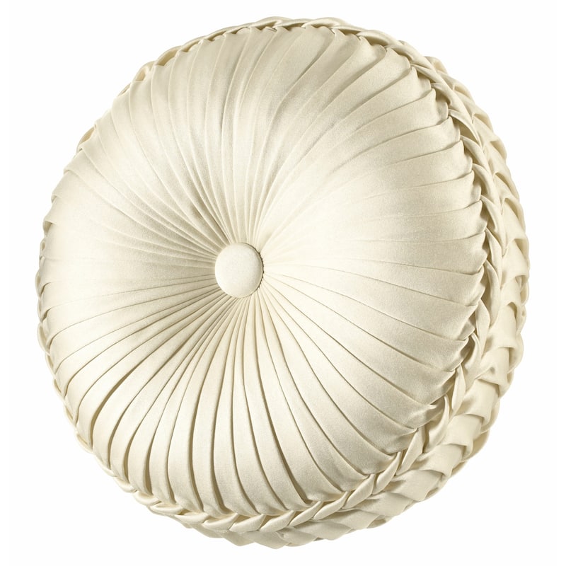 J. Queen New York Button-Tufted Round Decorative Throw Pillow Collection